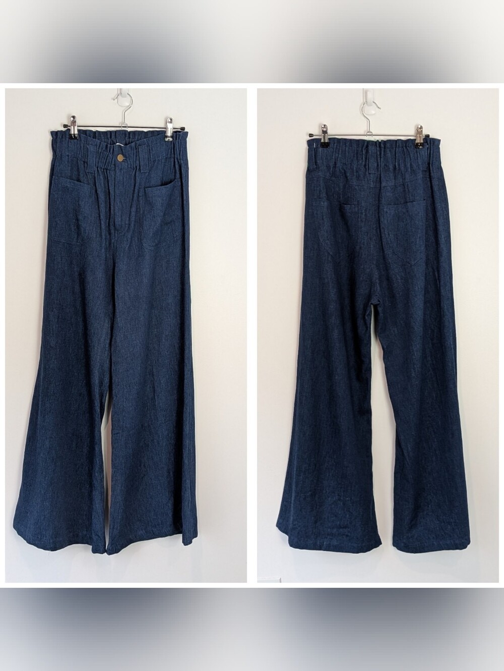Emerson Fry Tulip Wide Leg Pant Size M Hemp Organic Cotton Indigo - Picture 2 of 7